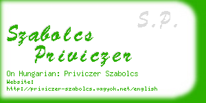 szabolcs priviczer business card